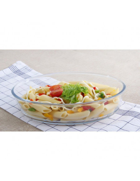SET DE 3 BANDEJAS DE VIDRIO BOROSILICATO OVALADAS APTO PARA HORNO TH-KA020