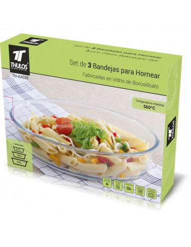 SET DE 3 BANDEJAS DE VIDRIO...