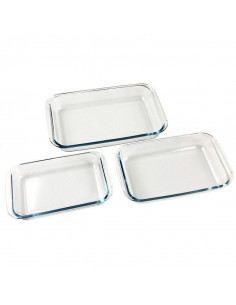 SET DE 3 BANDEJAS DE VIDRIO RECTANGULAR APTO PARA HORNO... 2