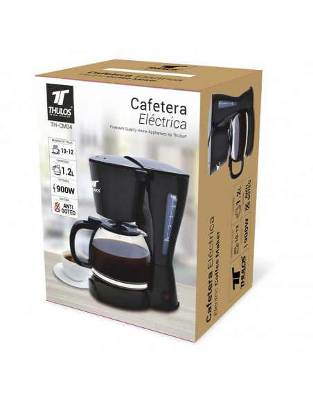 CAFETERA ELÉCTRICA 10-12 TAZAS, POTENCIA 900W, CAPACIDAD 1.2L TH-CM04