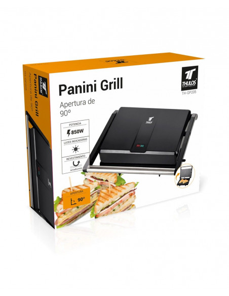 GRILL PANINI ELÉCTRICO CON PLACAS ANTIADHERENTE 850W TH-GP205