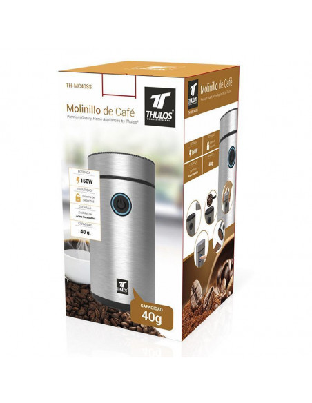Molinillo de Café de Acero, Inoxidable Capacidad, cuchilla doble. TH-MC40SS THULOS