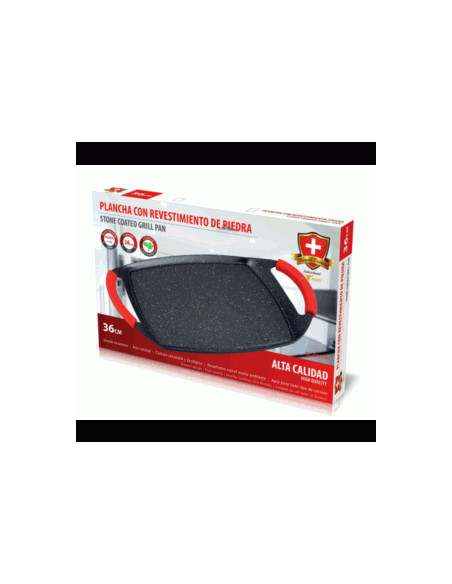 Plancha con revestimiento de piedra, libre de PFOA, 36 cm RC-GPSC36