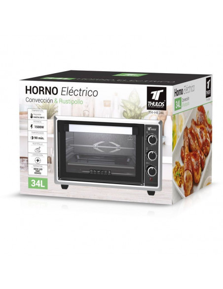 HORNO ELÉCTRICO, FUNCIÓN CONVECCIÓN Y RUSTIPOLLO, CAPACIDAD 34 LITROS TH-HE34L