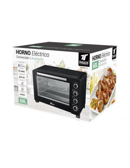 HORNO ELÉCTRICO, CONVECCIÓN Y FUNCIÓN RUSTIPOLLO, CON LUZ LED INTERIOR 60L TH-HE61L