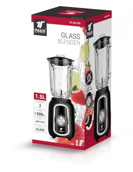 Batidora de Vaso 500W, 1.5L de capacidad, pies antideslizante, THULOS TH-BV105