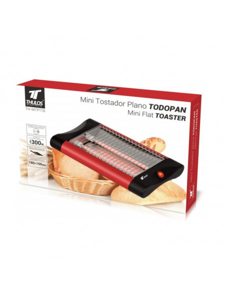 TOSTADOR PLANO, TUESTA TOO TIPO DE PAN, FACIL DE LIMPIAR. 300W TH-MTP116