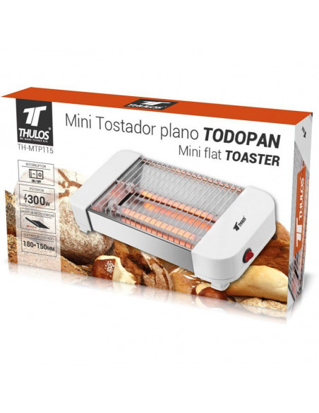 MINI TOSTADOR PLANO TODOPAN, 2TUBOS DE CUARZO, 300W TH-MTP115