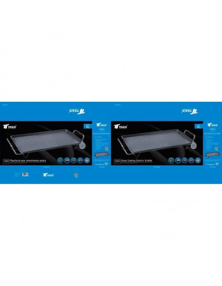 PLANCHA DE ASAR CON PIES ANTIDESLIZANTE 31x55CM TH-PA1805