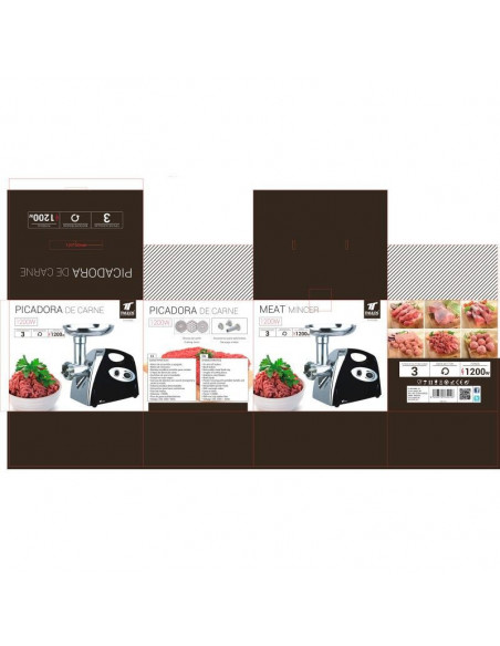 PICADORA DE CARNE CON BANDEJA EXTRAIBLE 1200W THULOS TH-PC450