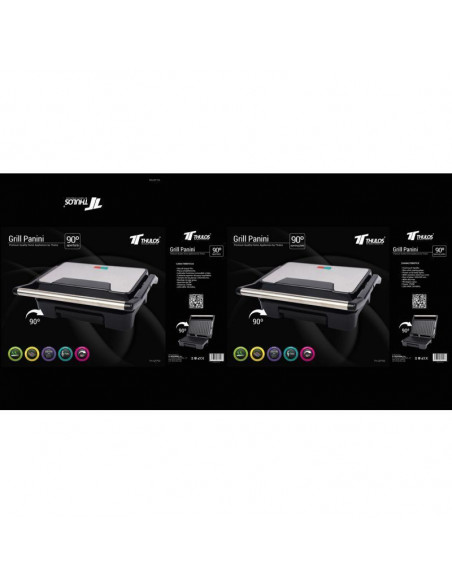 GRILL PANINI ELÉCTRICO, BANDEJA RECOGE GRASA, APERTURA 90º 750W TH-GP750