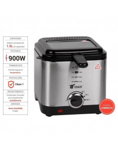 FREIDORA ELÉCTRICA EXTERIOR DE ACERO INOXIDABLE 1.5...