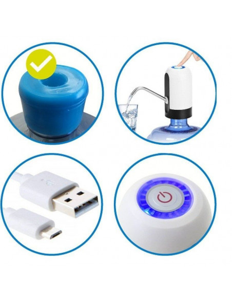 DISPENSADOR DE AGUA ELÉCTRICO, POTENCIA DE 4W, CARGA USB, 1200MAH THULOS TH-DL110