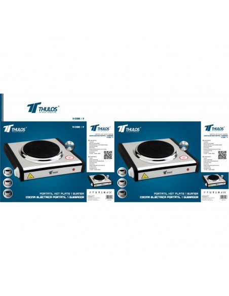 COCINA ELÉCTRICA 1 QUEMADOR CON BASE DE ACERO INOXIDABLE TH-CE1000E/1P