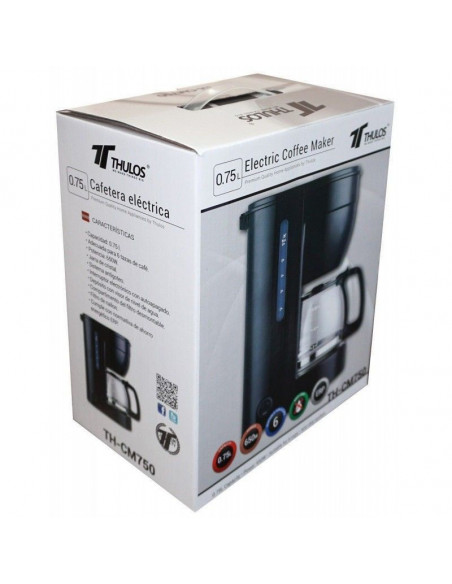 CAFETERA ELÉCTRICA 0.75L, POTENCIA DE 650W, SISTEMA ANTIGOTEO THULOS TH-CM750