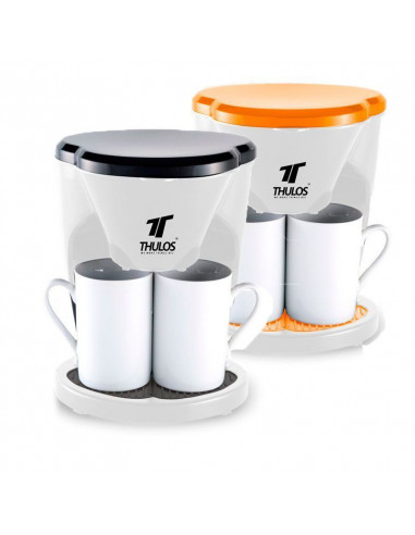 CAFETERA ELÉCTRICA CON DOS TAZAS, POTENCIA DE 450W, FILTRO PERMANENTE THULOS TH-CM03