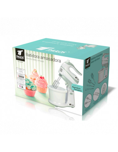 BATIDORA AMASADORA, 300-500W,...