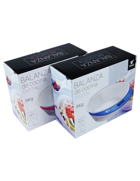 BALANZA DE COCINA DIGITAL DE ALTA PRECISIÓN CON 4 SENSORES Y UNA CARGA DE 5KG TH-DS8024 (ROSADO)