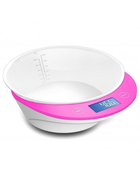 BALANZA DE COCINA DIGITAL DE ALTA PRECISIÓN CON 4 SENSORES Y UNA CARGA DE 5KG TH-DS8024 (ROSADO)