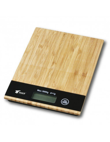 BALANZA DE COCINA DIGITAL, CAPACIDAD DE 5KG, SUPERFICIE DE MADERA. TH-DS105