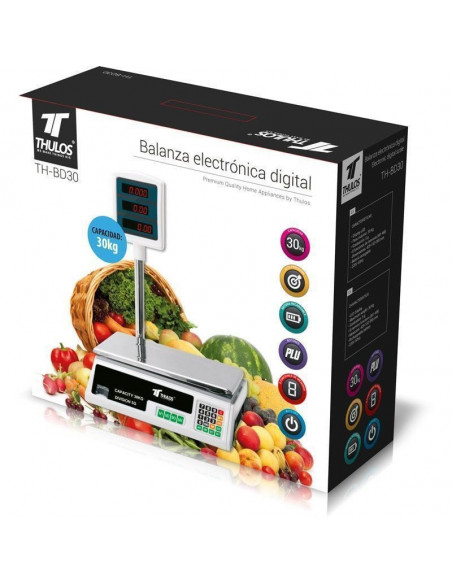 BALANZA DIGITAL ELECTRÓNICA, DISPLAY LED, 30KG DE CAPACIDAD TH-BD30
