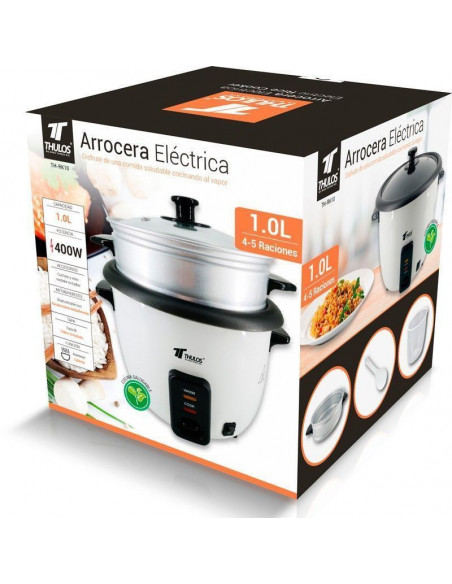 ARROCERA ELÉCTRICA, POTENCIA DE 400W, TAPA DE VIDRIO TEMPLADO, 1.0L THULOS TH-RK10